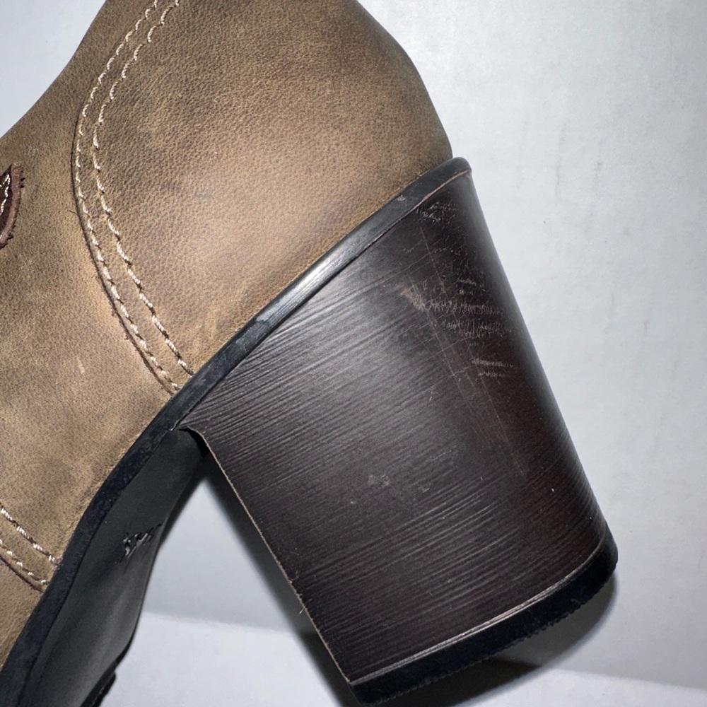 Clarks Diane Lela Womens Size 6.5 Taupe Leather Bootie Dark Ortholite Worn Once - Picture 11 of 12
